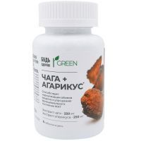 БУДЬ ЗДОРОВ! Грин экстракт Агарикуса и Чаги комплекс таб. 800мг №60 Квадрат-С/Россия