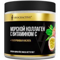 AWOCHACTIVE Коллаген морской с вит. С пор. 150г (банка) персик-маракуйя Арсенал атлета