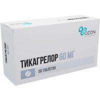Тикагрелор таб. п/пл. об. 60мг №56 Озон