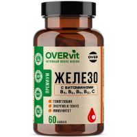OVERVIT Железо с витаминами В3, В6, В9, В12, С капс. №60 Овер Фарма/Россия