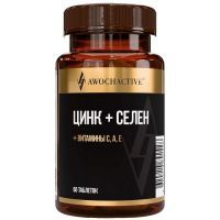 AWOCHACTIVE Селен+цинк+вит. C A E таб. №60 Арсенал атлета/Россия