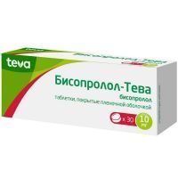 Бисопролол-Тева таб. п/пл. об. 10мг №30 Teva Pharmaceutical Works Private/Венгрия