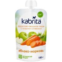 Пюре Кабрита (KABRITA) фрукт. яблоко/морковь с козьими сливками 100г Hyproca Nutrition/Нидерланды