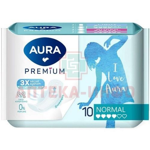 Прокладки гигиенические AURA Premium Normal №10 FUJIAN HUIAN HECHENG HOUSEHOL/Китай