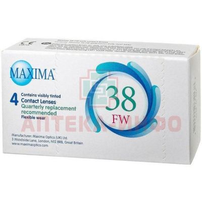 Линзы MAXIMA 38 FW 8.6 контактные мягкие корриг. (-4,25) №4 Maxima Optics/США