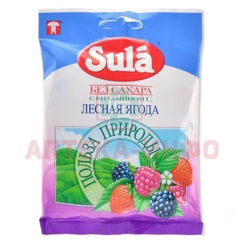 Зула ("Sula") леденцы д/диаб. 60г (лесная ягода) Sula Gmbh/Германия/Чупа Чупс Рус/Россия