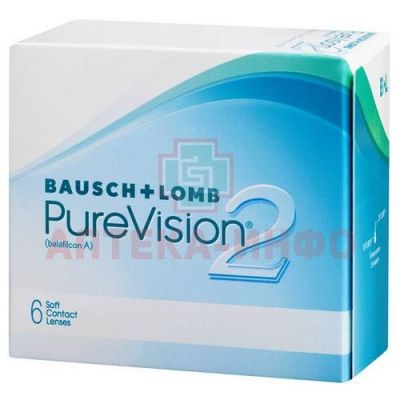 Линзы Pure Vision-2 pk 6 Dia 14.0 BC 8.6  контактные мягкие корриг. (-3,50) Bausch & Lomb