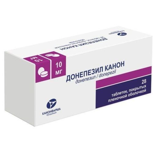 Донепезил Канон таб. п/пл. об. 10мг №28 Канонфарма Продакшн/Россия