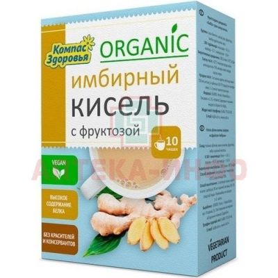 Кисель ОВСЯНО-ЛЬНЯНОЙ имбирный с фруктозой 150г Компас Здоровья/Россия