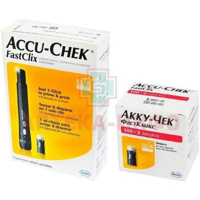 Устройство ACCU-CHEK Fastclix с ланцетами 6шт. д/прокалывания пальца Roche Diabetes/Германия