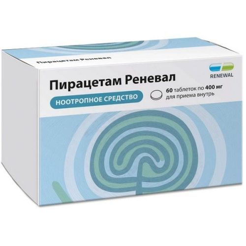 Пирацетам Реневал таб. п/пл. об. 400мг №60 (15х4) Обновление ПФК/Россия