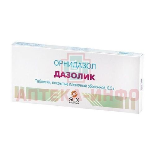 Дазолик таб. п/пл. об. 500мг №10 Sun Pharmaceutical/Индия