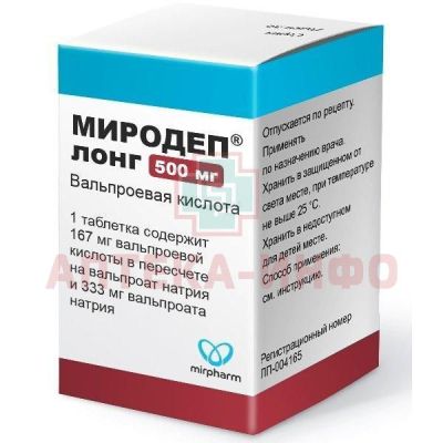 Миродеп лонг таб. пролонг. высвоб. п/пл. об. 500мг №100 (бан.) Обнинская химико-фармацевтическая компания/Россия