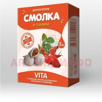 Смолка жевательная Алтайская VITA Витамины в глазури №5 Алтайский нектар/Россия