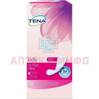 Прокладки урологические TENA Lady Ultra Mini п/недерж. №28 Essity Slovakia s.r.o./Словакия