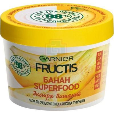Garnier FRUCTIS маска SUPERFOOD Банан д/сух. волос 390мл Garnier/Франция