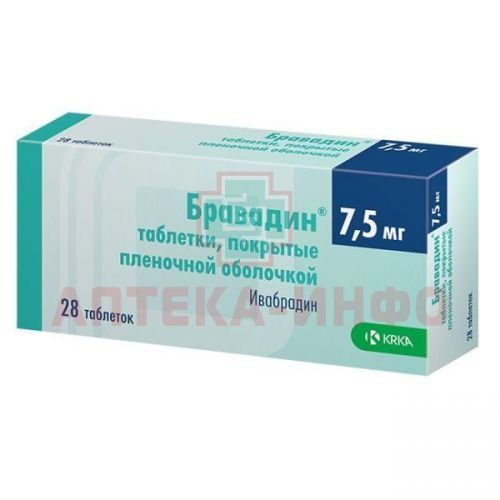 Бравадин таб. п/пл. об. 7,5мг №28 уп.конт.яч. - пач.карт. КРКА-РУС/Россия