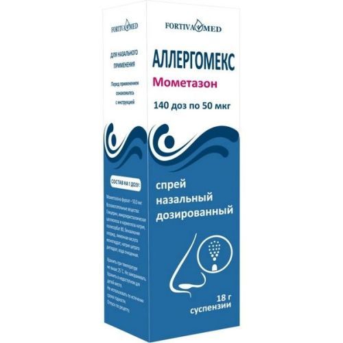 Аллергомекс фл.(спрей назал. дозир.) 50мкг/доза 18г (140 доз) №1 Фортива Мед/Беларусь