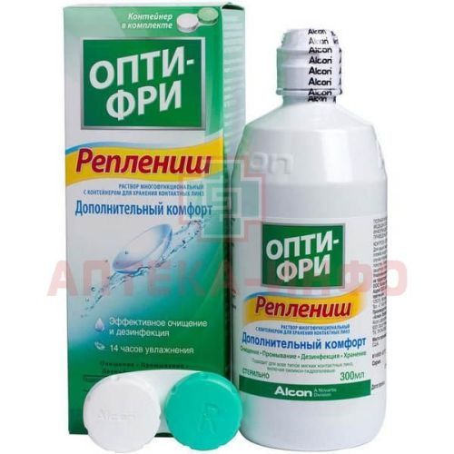 Раствор для контактных линз OPTI-FREE PURE MOIST 300мл + контейнер Alcon/США