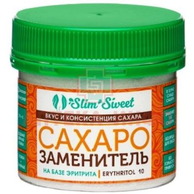 Заменитель сахара Slim Sweet Эритрит 10 100г (банка) Сириус/Россия