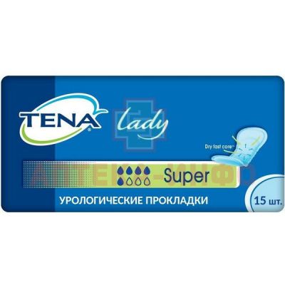 Прокладки урологические TENA Lady Super п/недерж. №15 SCA Hygiene Products Hoogezand/Нидерланды