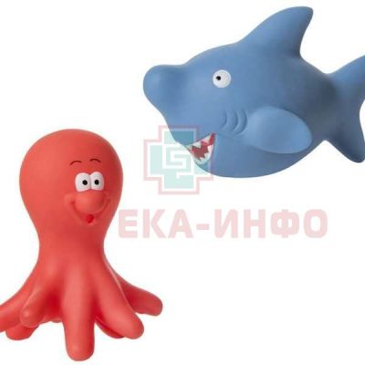 Игрушка КУРНОСИКИ 25036 "Осьминог и акула 2шт." набор д/ванны Dongguan Yong Rong Plastic Products/Китай