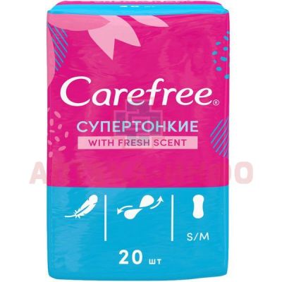 Прокладки гигиенические CAREFREE Fresh супертонкие №20 Johnson & Johnson/Италия