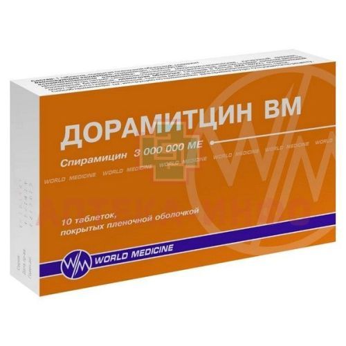 Дорамитцин ВМ таб. п/пл. об. 3000000МЕ №10 World Medicine Ilac San. ve Tic. A.S./Турция