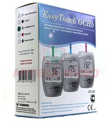Анализатор EASY TOUCH GCHB глюкоза, холестерин, гемоглобин (MG304-3E) Bioptik Technology/Тайвань