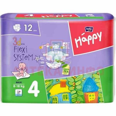 Подгузники BELLA HAPPY maxi (8-18кг) №12 (TZMO S.A./Польша)