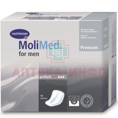 Прокладки гигиенические MOLIMED PREMIUM for men protect вкладыши д/мужч. при недерж. №14 Пауль Хартманн/Германия