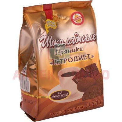 Пряники ПЕТРОДИЕТ шоколадные на фруктозе 350г Петродиет/Россия