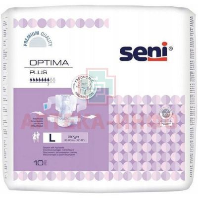 Подгузники для взрослых SENI OPTIMA Large Plus №10 с поясом TZMO S.A./Польша