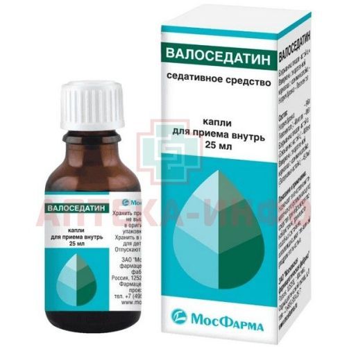 Валоседатин фл.-кап.(капли д/приема внутрь) 25мл Мосфармфабрика/Россия