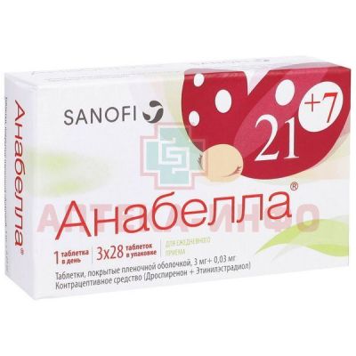 Анабелла таб. п/пл.об. 3мг+0,03мг №21 + 7 Cyndea Pharma/Испания