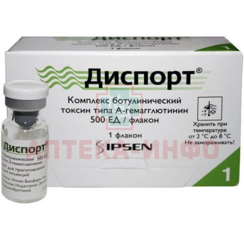 Диспорт фл.(лиоф. д/приг. р-ра д/ин.) 500ЕД №1 Ipsen Biopharm Ltd./Великобритания