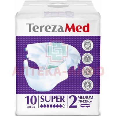 Подгузники для взрослых TEREZA MED Super Medium №10 Eurofil/Италия