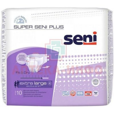 Подгузники для взрослых SUPER SENI AIR PLUS Extra Large №10 TZMO S.A./Польша