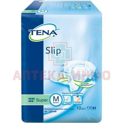 Подгузники для взрослых TENA Slip Super Medium (70-110см, 2625мл) №10 SCA Hygiene Products/Нидерланды
