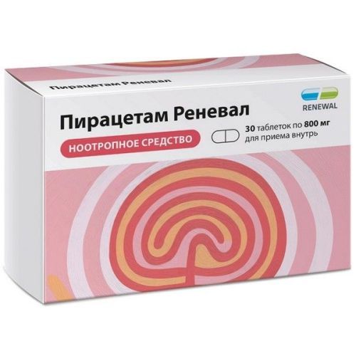 Пирацетам Реневал таб. п/пл. об. 800мг №30 (10х3) Обновление ПФК/Россия