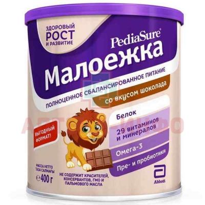 ПедиаШур Малоежка спец. продукт с пищевыми волокнами Шоколад 400г Abbot Laboratories/Нидерланды